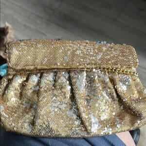 Gold Sequin Clutch Bag